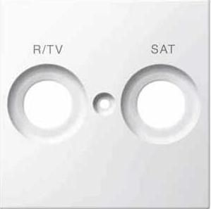 Merten System M clapeta priza R/TV+SAT , 2 iesiri , alb polar