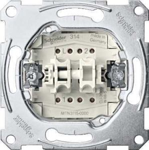 Merten Universal Intrerupator dublu , montaj incastrat,10 A, 250 V c.a., fara surub
