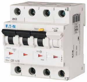 Siguranta automata cu protectie diferentiala FRBM4-C25/3N/003-A 25A D 3P+N 10kA 30mA 171001 - Eaton