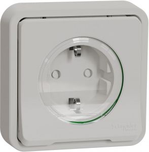 Mureva priza2P+E, ST, f surub, alb