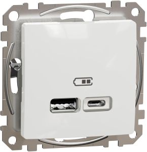 SEDNA Design Priza incarcare USB A+C, 2.4A Alb