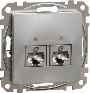 SEDNA Design Priza dubla date Rj45 Stp Cat.6 Aluminiu