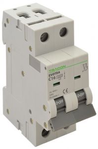Siguranţă automată, 2 poli, curba caracteristică B 50A, B, 2P, 10kA