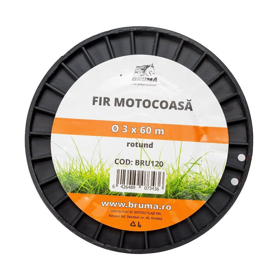 Fir motocoasa 3 mm x 60 m rotund Bruma BRU120