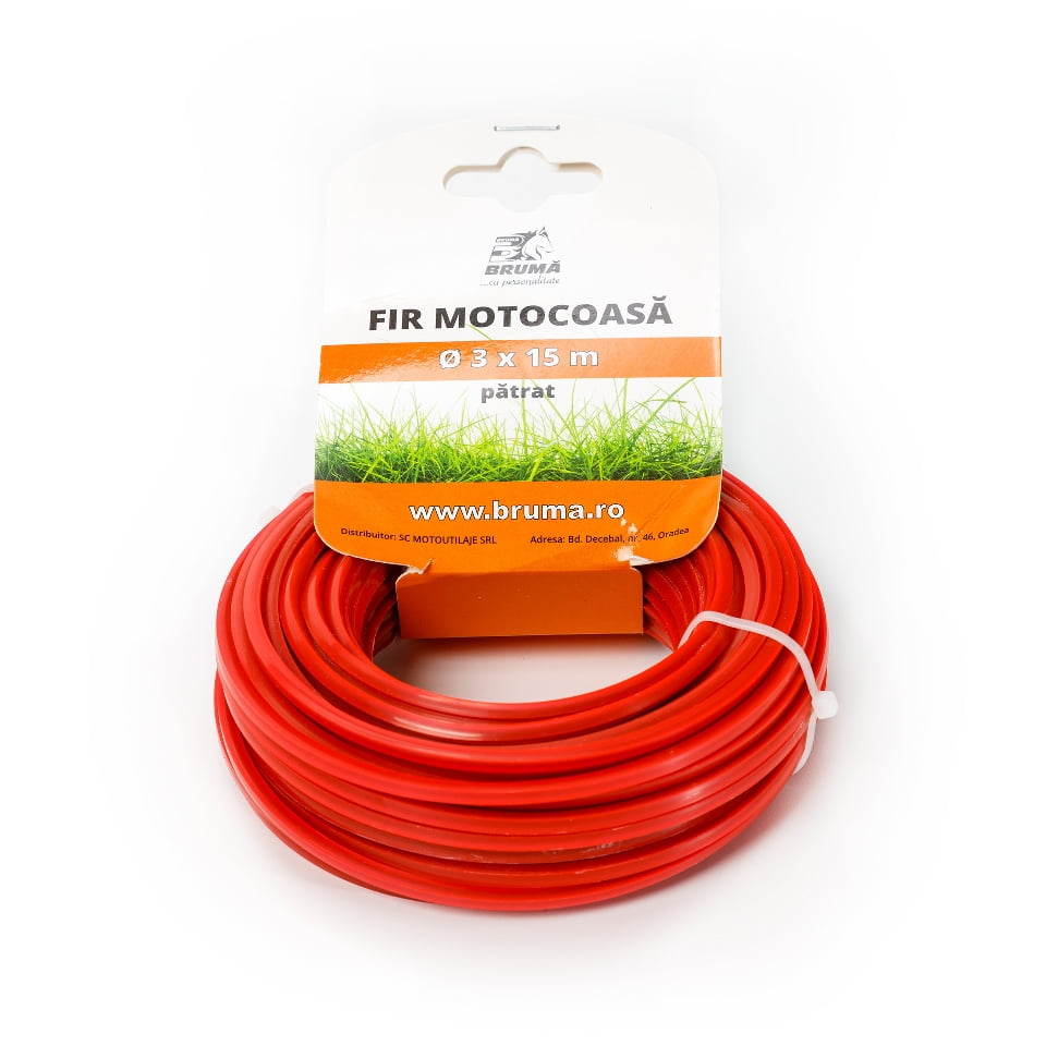 Fir motocoasa 3 mm x 15 m patrat Bruma BRU106