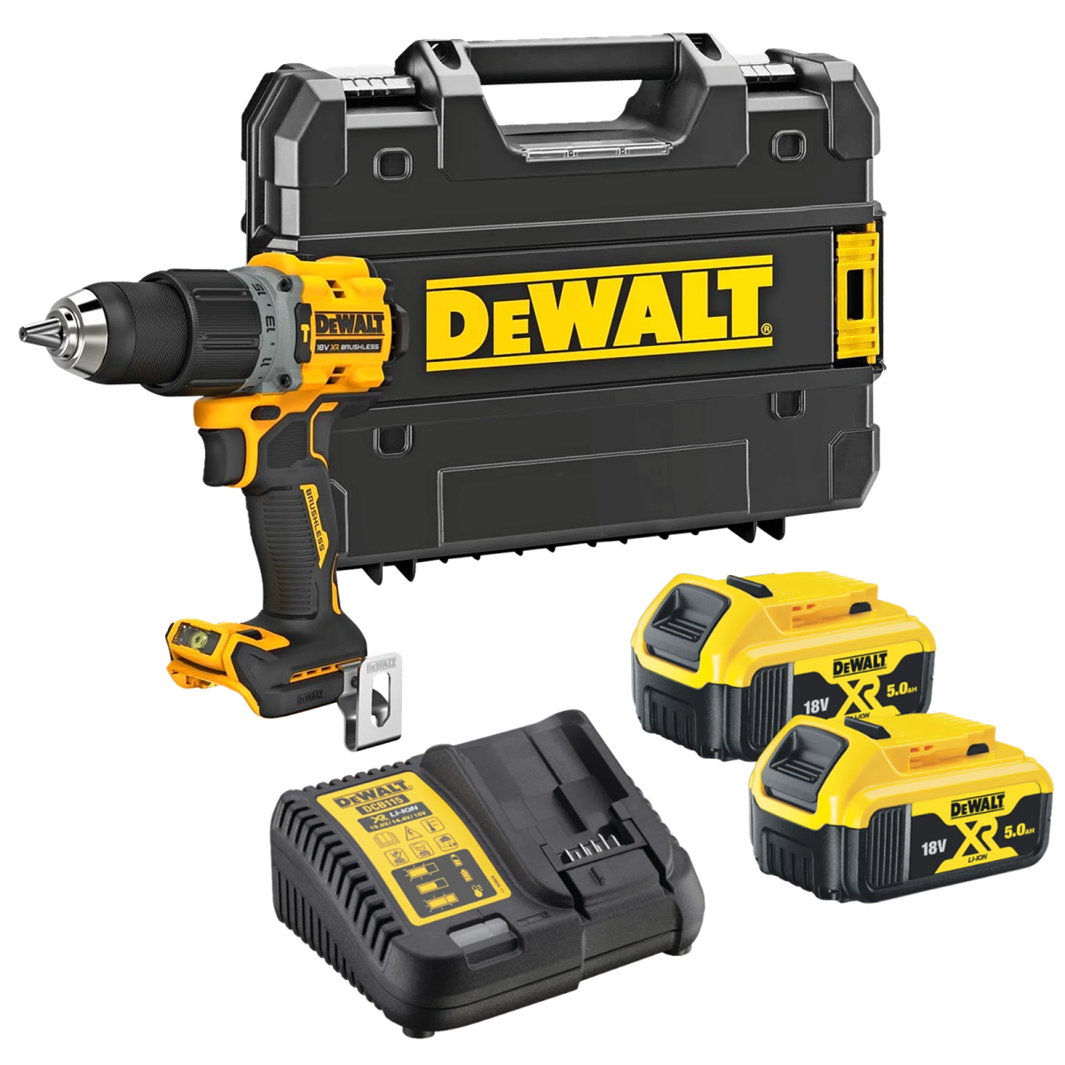 DCD805P2T-QW Masina de gaurit cu percutie, Li-Ion, 90Nm, brushless + Valiza