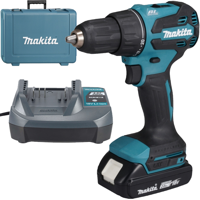 DHP490WV Masina de gaurit cu percutie brushless, cu 1 acumulator 2Ah, Li-Ion, 18V, 65Nm