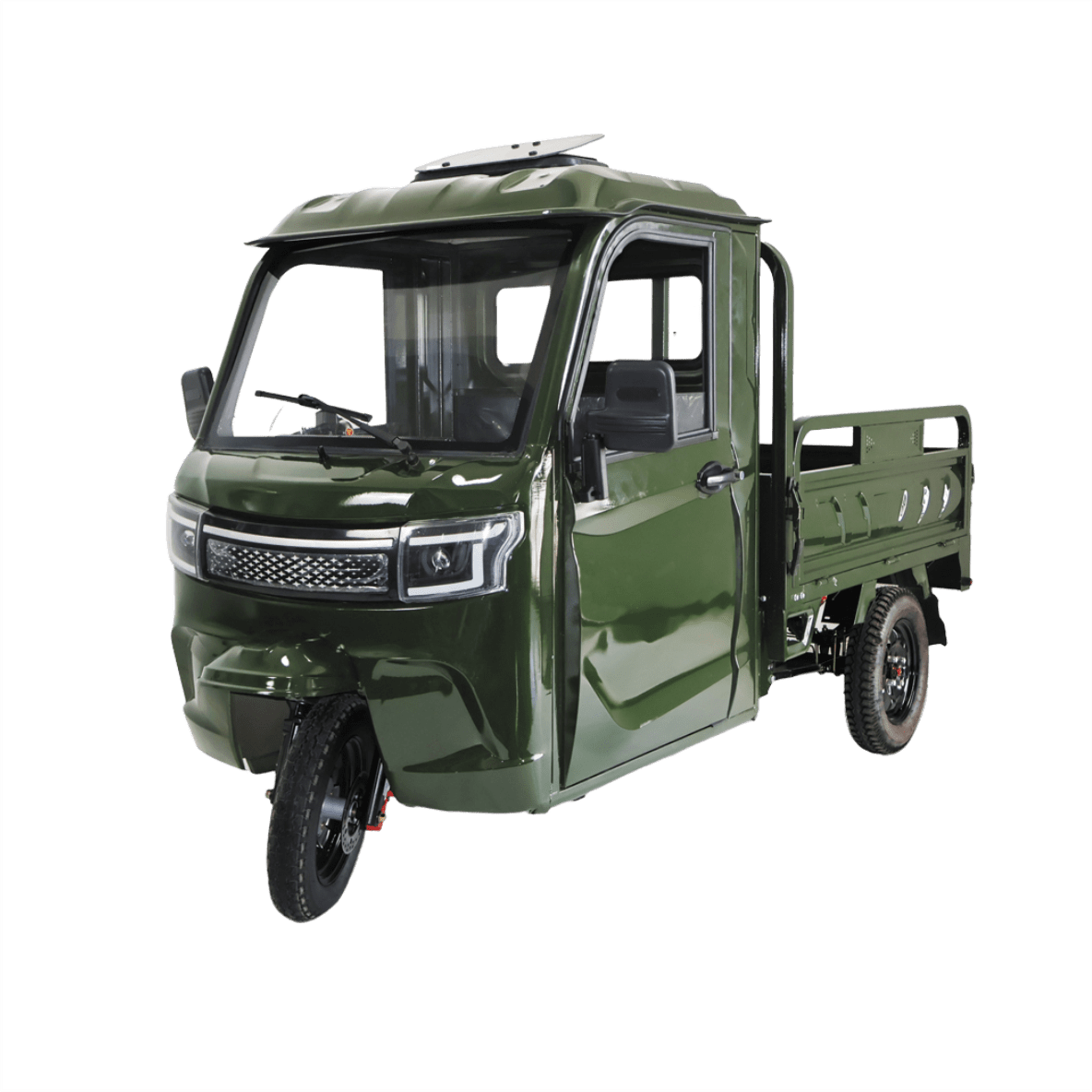 Triciclu electric cu cabina KH01 / 25 km/h Verde [72v-45ah-72-volti-45-amperi - da-360-ron]