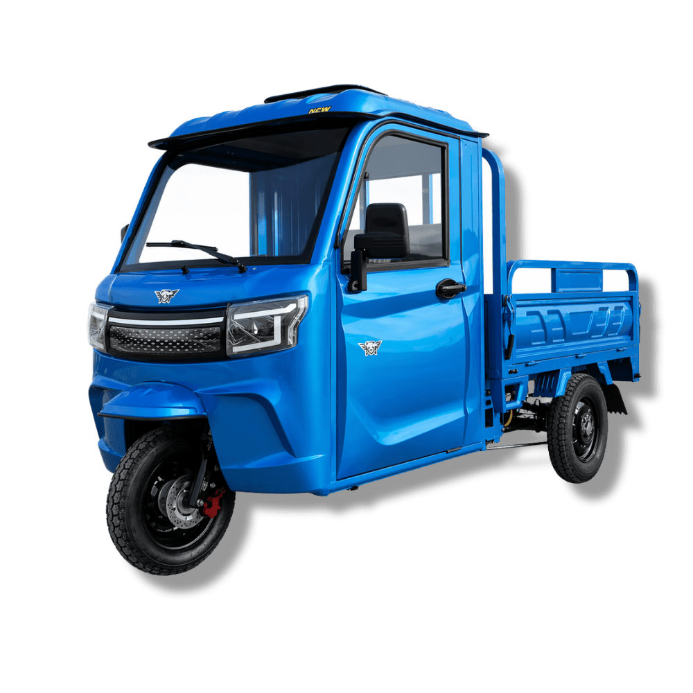 Triciclu electric cu cabina KH01 / 25 km/h Albastru [72v-45ah-72-volti-45-amperi - nu-0-ron]