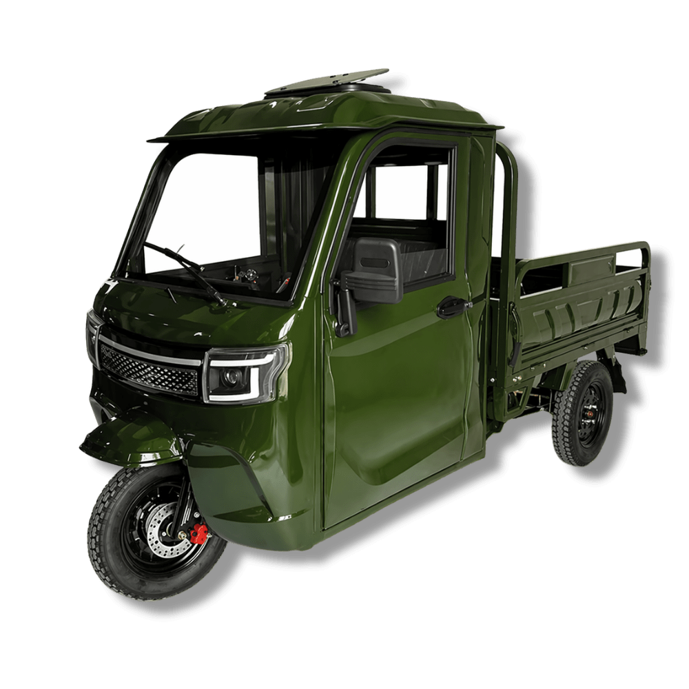 Triciclu electric cu cabina KH01 / 25 km/h Verde [72v-45ah-72-volti-45-amperi - nu-0-ron]