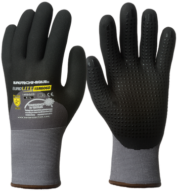 1NIDG09 Manusa EUROLITE cu spuma micro nitril negru pana la incheietura+PETTY 9