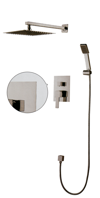 Set dus incastrat cu baterie design patrat