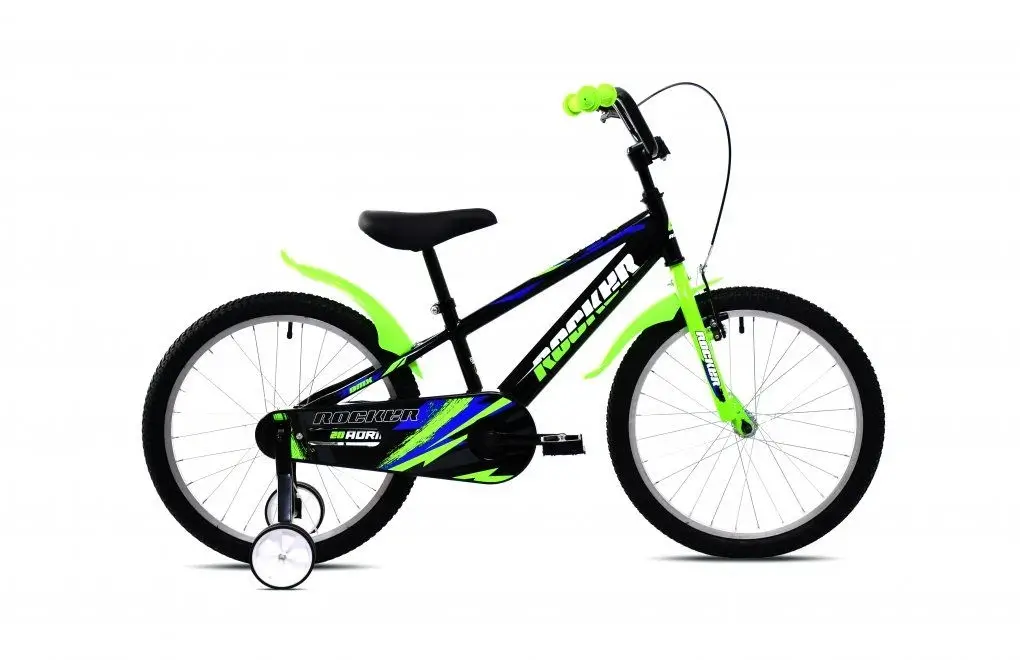 Bicicleta cu roti ajutatoare negru verde Capriolo Rocker