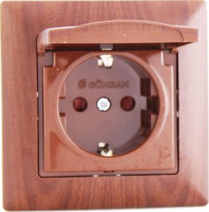 VISAGE Priză simplă cu capac IP20 Wenge - Gunsan