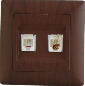 VISAGE Priză telefon și date Utp Cat.5E Rj11+Rj45 IP20 Wenge - Gunsan