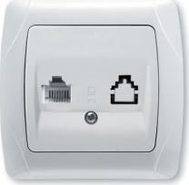 CARMEN Priza simpla telefon RJ11 Rj11 Alb 90561013 - Viko