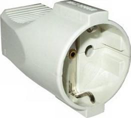 Priza mobila cu impamantare Cupla Plastic Alb - Horoz