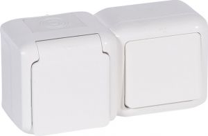 FORIX Priza simpla cu impamantare si intrerupator IP44 Alb 782371 - Legrand