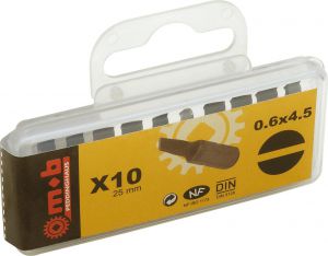 Set 10 bituri pentru locas cu crestatura 1/4” - 0,5×4 - L: 25 mm Nr.buc.: 10. - Mob-Ius
