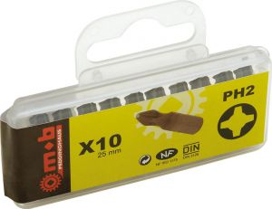 Set 10 bituri pentru locas Phillips 1/4” - PH1 - L: 25 mm Nr.buc.: 10. - Mob-Ius