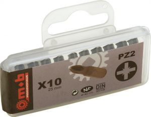 Set 10 bituri pentru locas Pozidrive 1/4” - PZ1 - L: 25 mm Nr.buc.: 10. - Mob-Ius