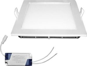 Corp iluminat Led Patrat Ingropat 295x295mm 25W 6300k 2350lm Alb Rece 06-252000 - Adeleq