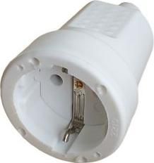 Priza mobila cu impamantare Cupla Plastic Alb 31-204 - Adeleq