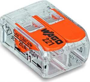 Clema de conexiune fara surub 2x(0.2-4mm2) - Wago