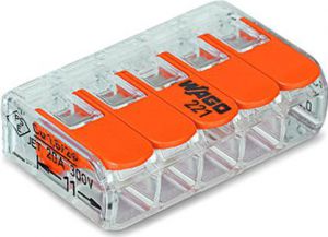 Clema de conexiune fara surub 5x(0.2-4mm2) - Wago