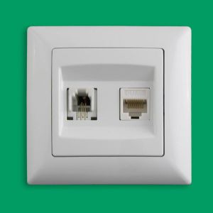 VISAGE Priză telefon și date Utp Cat.5E Rj11+Rj45 IP20 Alb - Gunsan
