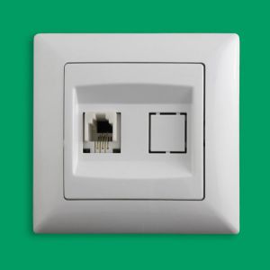 VISAGE Priza simpla telefon Rj11 IP20 Alb - Gunsan