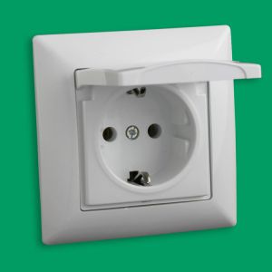 VISAGE Priză simplă cu capac IP20 Alb - Gunsan