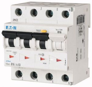 Siguranta automata cu protectie diferentiala FRBM6-C13/3N/03 13A B 3P+N 10kA 300mA 170949 - Eaton
