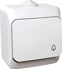 CEDAR PLUS Intrerupator cu revenire Simbol sonerie 16A IP44 Alb WDE000512