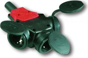 Priza mobila cu impamantare Cupla Cauciuc Negru APCE-25311-s - PCE