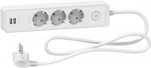Prelungit.2P+E,3prize+2USB+intr 1.5m,alb ST943U1W - Schneider Electric