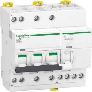 Acti9 iCV40N Intrerupator Automat Diferential RCBO 3P+N C 20A 30mA 6kA AC A9DE3720