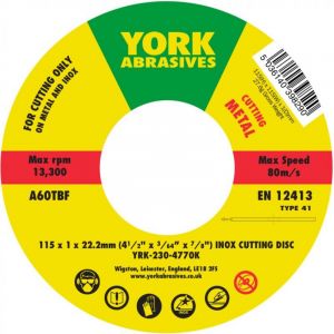 DISC 115X1X22.23MM A60TBF INOX T41