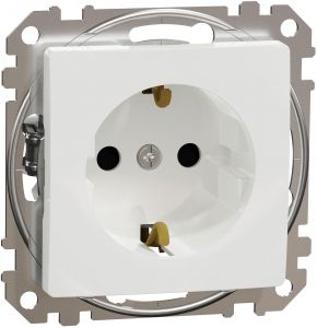 SEDNA Design Priza simpla 2P+E cu obturatoare 16A Alb