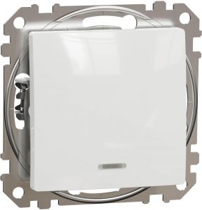 SEDNA Design Intrerupator simplu Indicator luminos albastra 10AX Alb