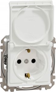 SEDNA Design Priza 2P+E cu capac cu obturatoare 16A Alb