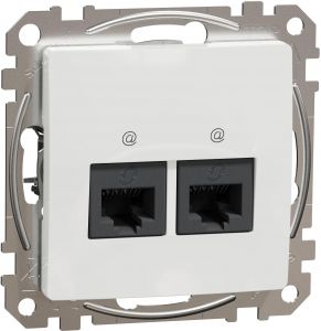 SEDNA Design Priza dubla date Rj45 Utp Cat.5E Alb