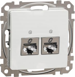 SEDNA Design Priza dubla date Rj45 Stp Cat.5E Alb