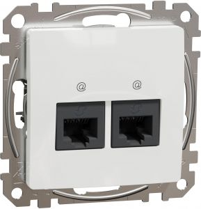 SEDNA Design Priza dubla date Rj45 Utp Cat.6 Alb