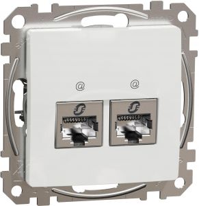 SEDNA Design Priza dubla date Rj45 Stp Cat.6 Alb