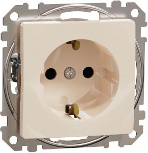 SEDNA Design Priza simpla 2P+E cu obturatoare 16A Bej