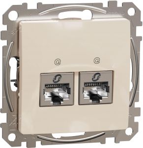SEDNA Design Priza dubla date Rj45 Stp Cat.6a Bej