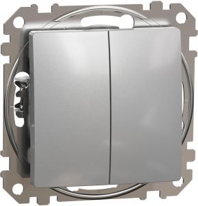 SEDNA Design Intrerupator dublu Conexiuni fara surub 10AX Aluminiu