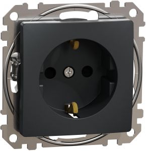SEDNA Design Priza simpla 2P+E cu obturatoare 16A Antracit