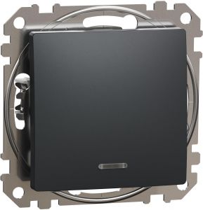 SEDNA Design Intrerupator simplu Indicator luminos albastra 10AX Antracit